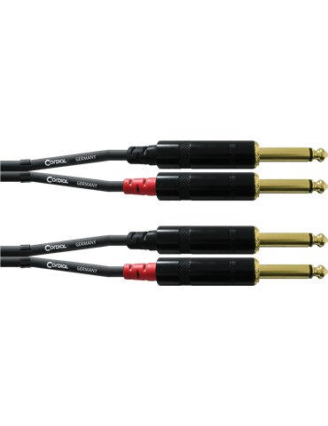 Cable de audio jack doble mono 1,5 m