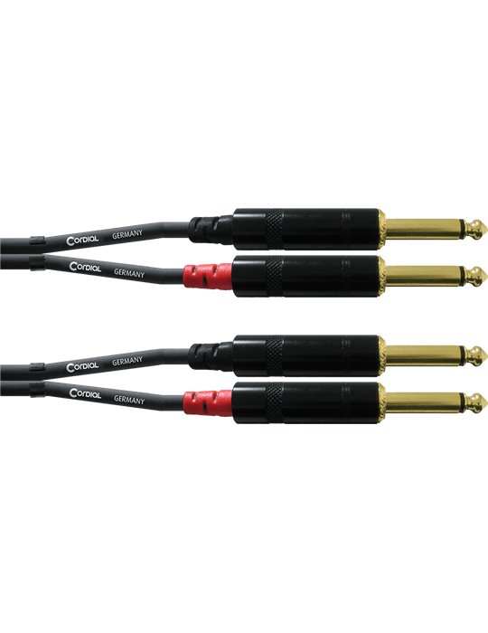 Cable de audio jack doble mono 1,5 m