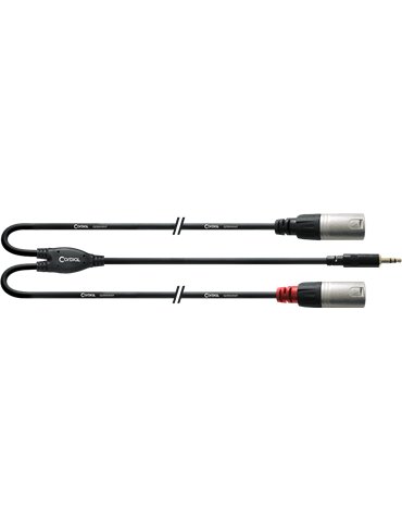 Cable Y minijack estéreo largo/2 XLR macho 3 m