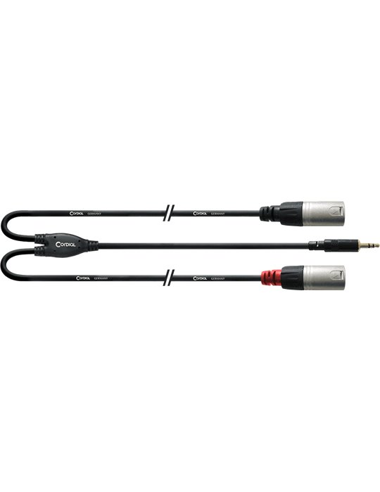 Cable Y minijack estéreo largo/2 XLR macho 3 m