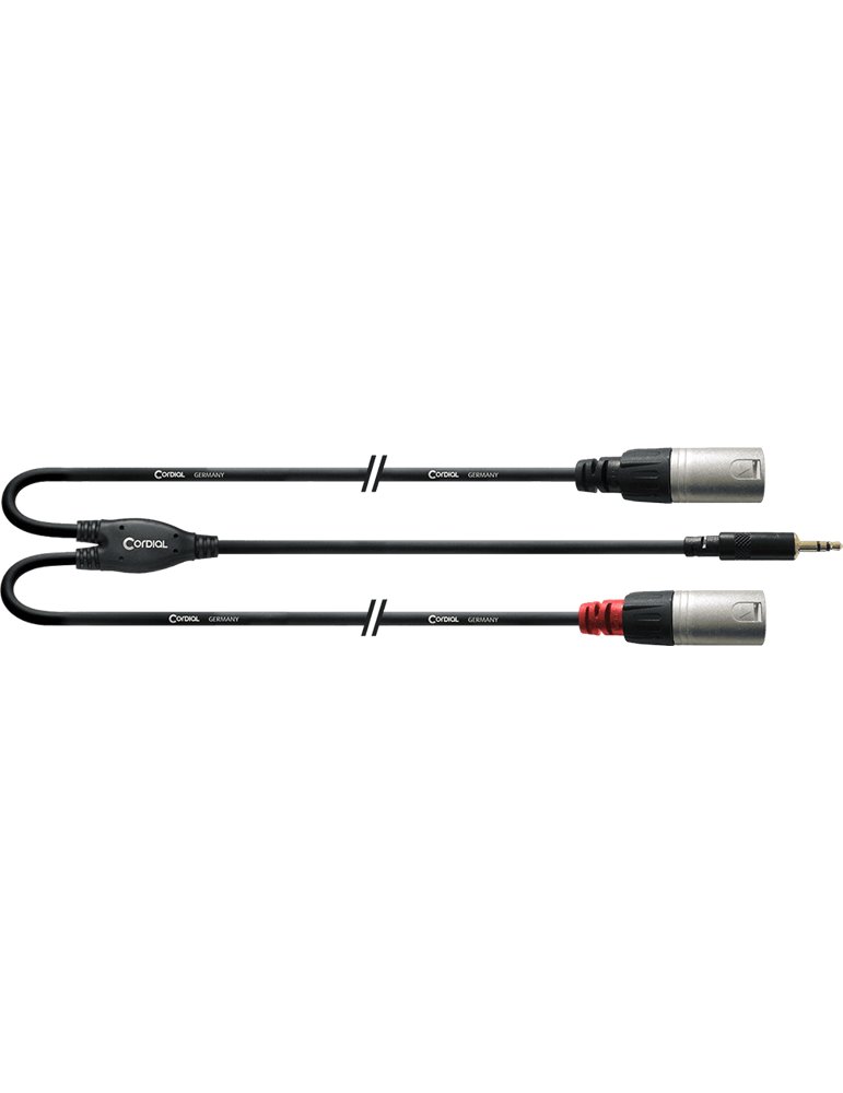Cable Y minijack estéreo largo/2 XLR macho 3 m