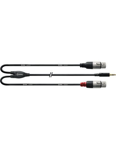 Cable Y minijack estéreolargo/2 XLR hembra 3 m