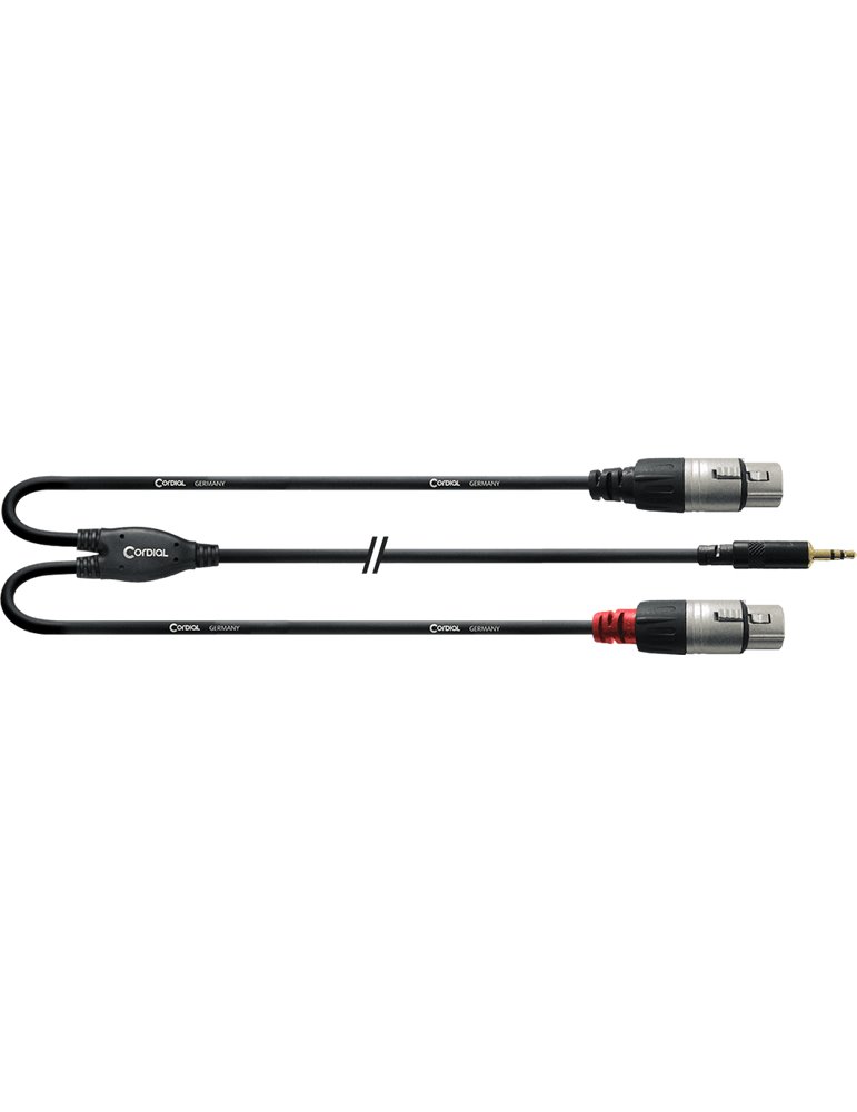 Cable Y minijack estéreolargo/2 XLR hembra 3 m
