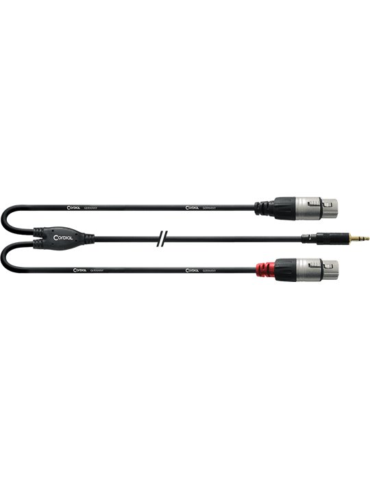 Cable Y minijack estéreolargo/2 XLR hembra 3 m