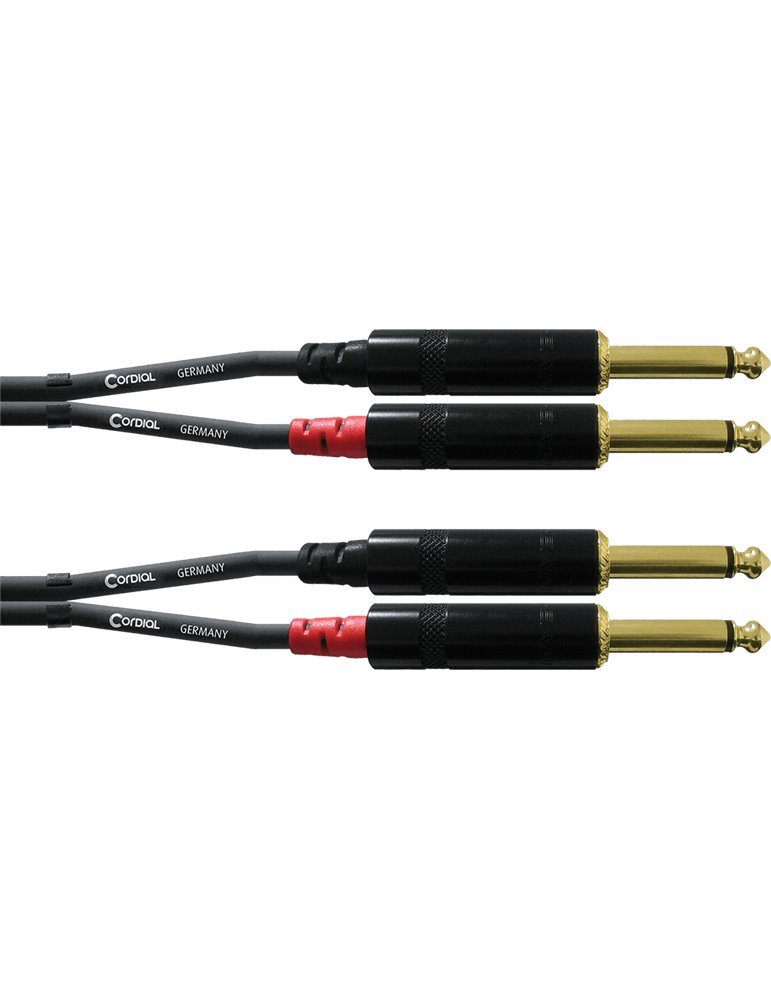 Cable de audio jack mono doble 60 cm