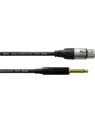 Cable de audio XLR/ jack mono hembra de 10 m