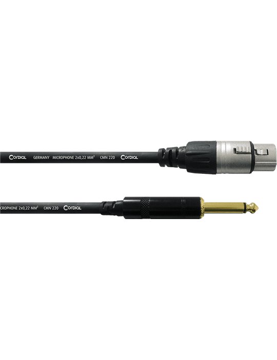 Cable de audio XLR/ jack mono hembra de 10 m