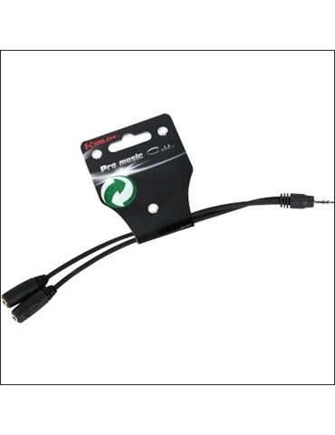 Cable Audio Ye-366-0.15M Mini Jack M - 2 Mini Jack H001 - Negro