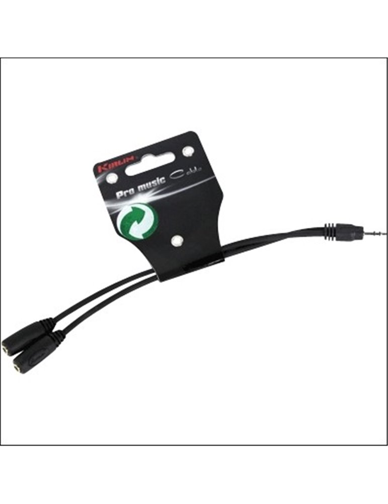 Cable Audio Ye-366-0.15M Mini Jack M - 2 Mini Jack H001 - Negro