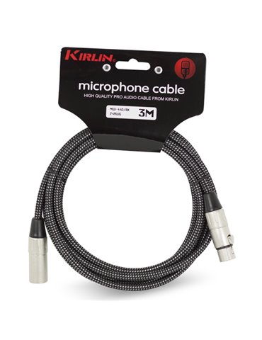 Cable Tela Micro Mw-440-3M Xlr M - Xlr F 24Awg001 - Negro