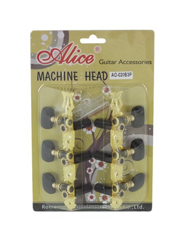 Par Clavijeros Guitarra Negros A0-020B3P Dorados099 - Standard