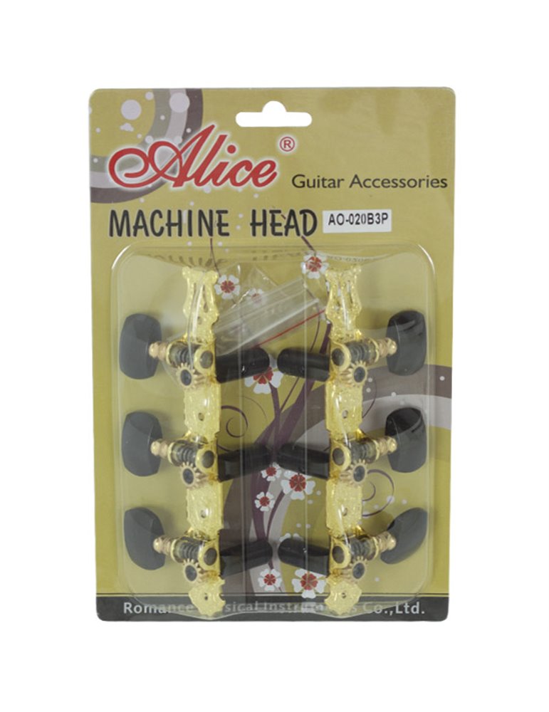 Par Clavijeros Guitarra Negros A0-020B3P Dorados099 - Standard