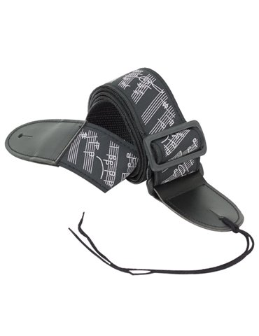 Bandolera Guitarra N. 24 Notas Musicales 0053-001 001 - Negro