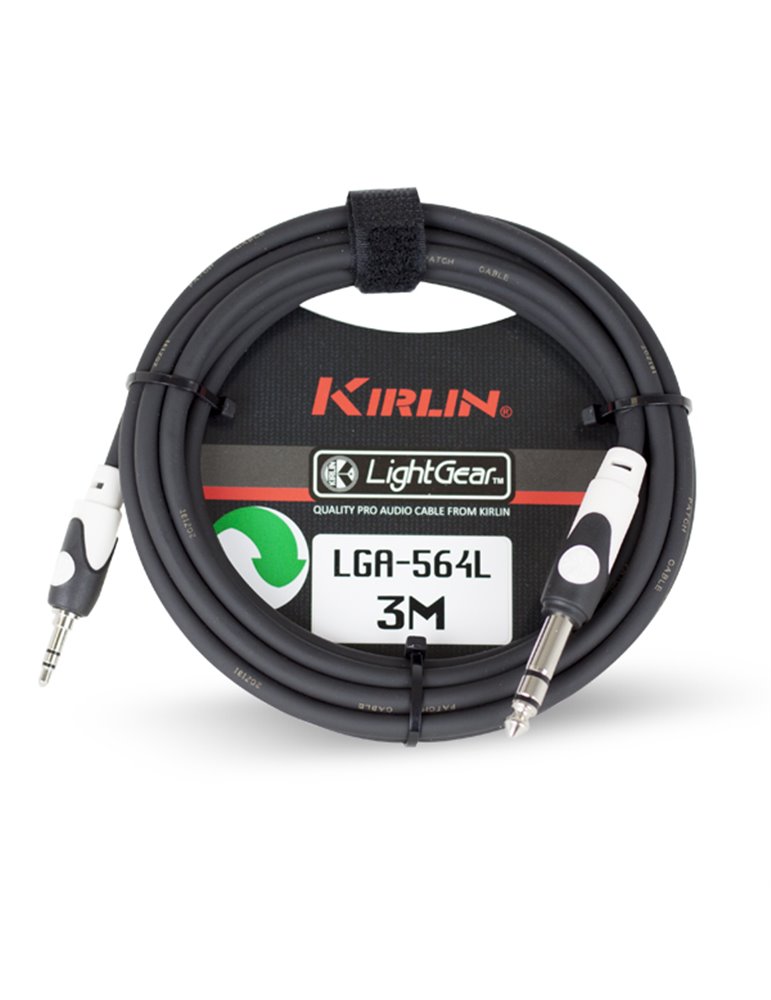 Cable Audio Lga-564L-3M Jack M - Mini Jack M001 - Negro