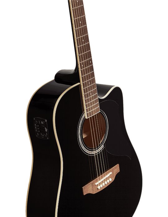 GUITARRA ACÚSTICA DREADNOUGHT RANGER 6 A/E CUTAWAY - Negra