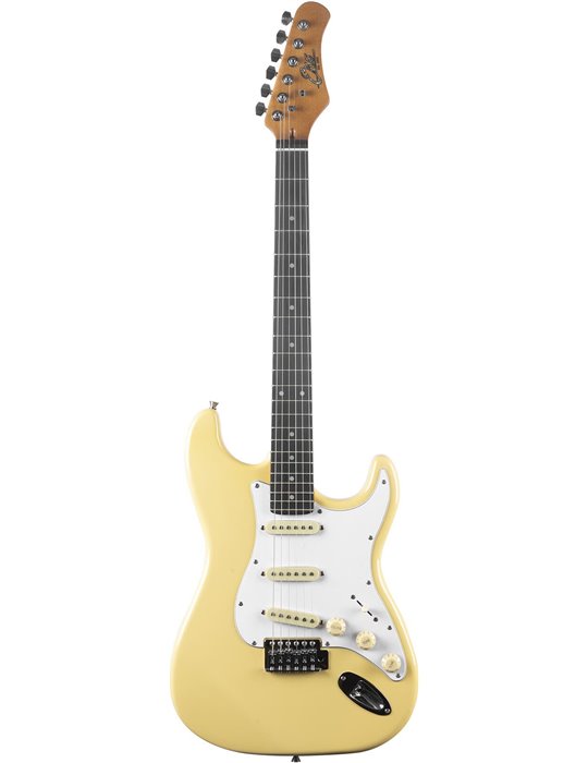 Guitarra eléctrica Eko Starter ST300 tipo Strat - Crema