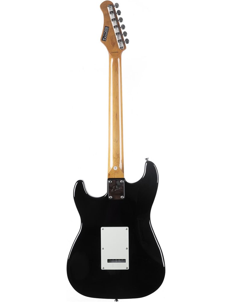 Guitarra eléctrica Eko Starter ST401 tipo Strat (diapasón de arce) - Negra