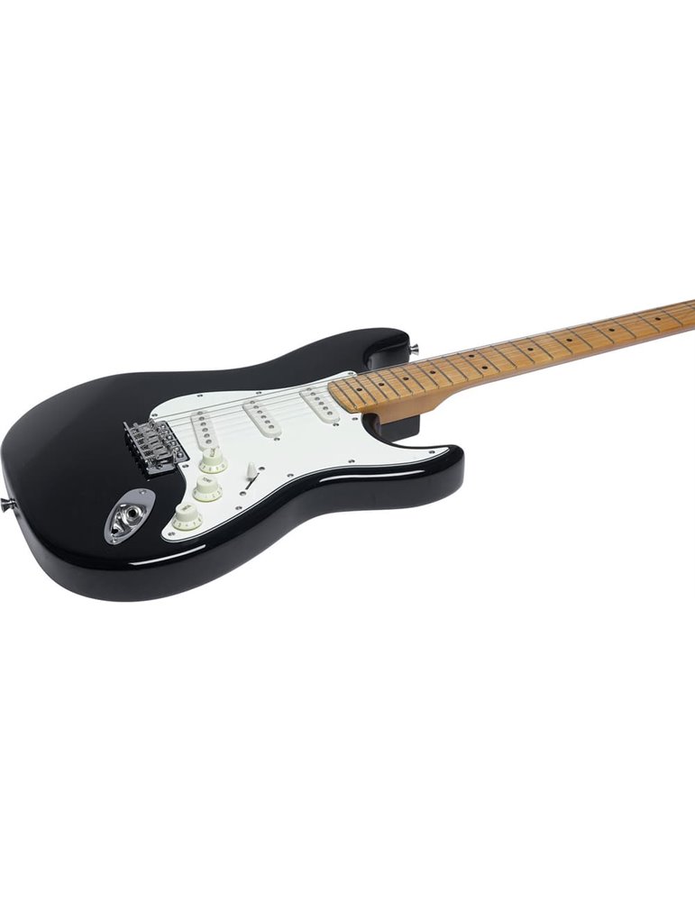 Guitarra eléctrica Eko Starter ST401 tipo Strat (diapasón de arce) - Negra