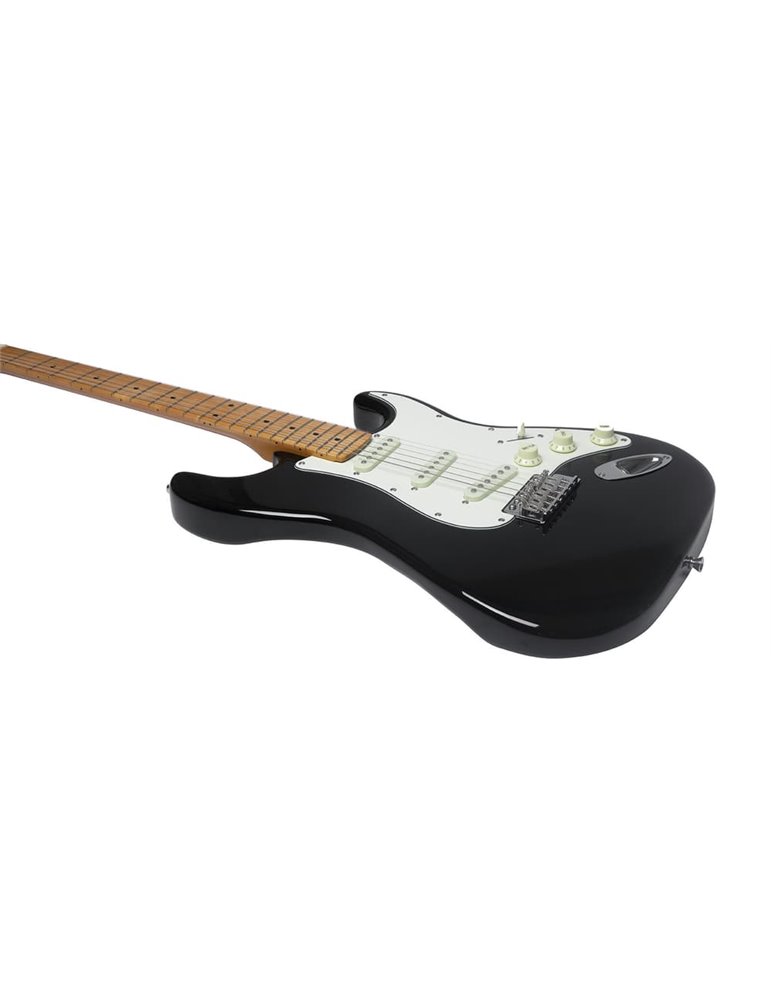 Guitarra eléctrica Eko Starter ST401 tipo Strat (diapasón de arce) - Negra