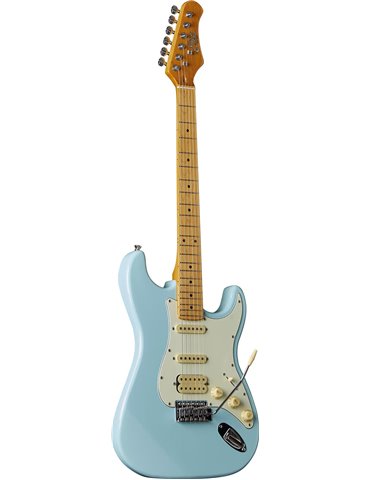 Guitarra eléctrica Eko Starter ST351 tipo Strat vintage HSS Diapasón de Arce - Daphne Azul 2