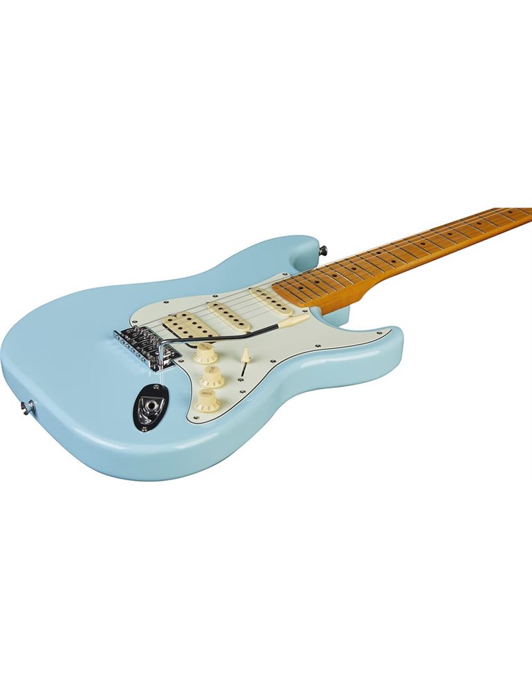 Guitarra eléctrica Eko Starter ST351 tipo Strat vintage HSS Diapasón de Arce - Daphne Azul