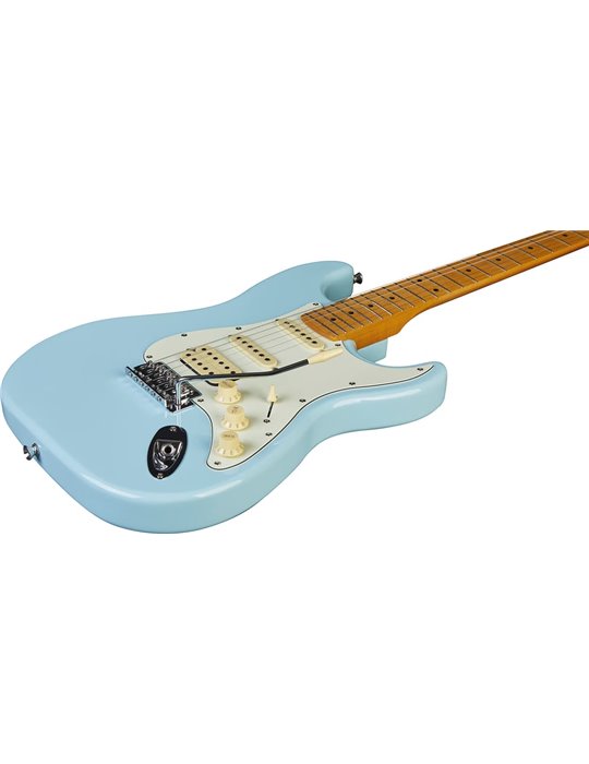 Guitarra eléctrica Eko Starter ST351 tipo Strat vintage HSS Diapasón de Arce - Daphne Azul