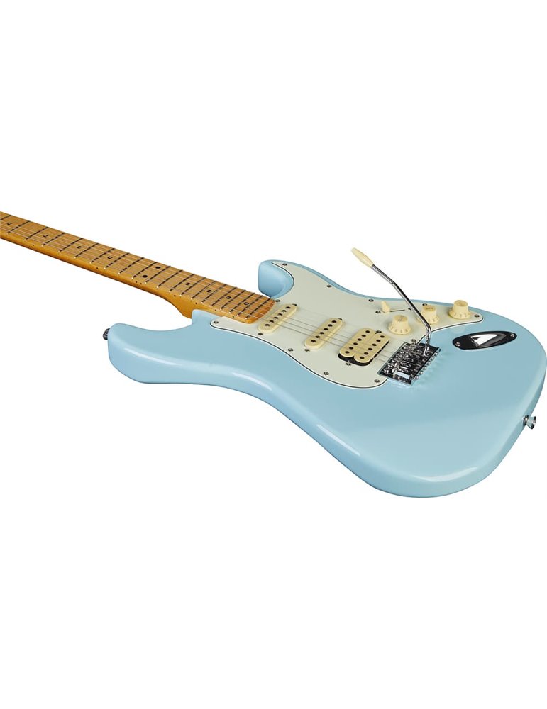Guitarra eléctrica Eko Starter ST351 tipo Strat vintage HSS Diapasón de Arce - Daphne Azul