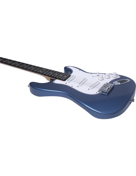 Guitarra eléctrica Eko Starter ST100 formato 3/4 tipo Strat - Azul Metálico