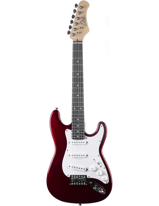 Guitarra eléctrica Eko Starter ST100 formato 3/4 tipo Strat - Roja Cromo