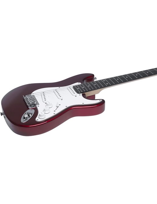 Guitarra eléctrica Eko Starter ST100 formato 3/4 tipo Strat - Roja Cromo