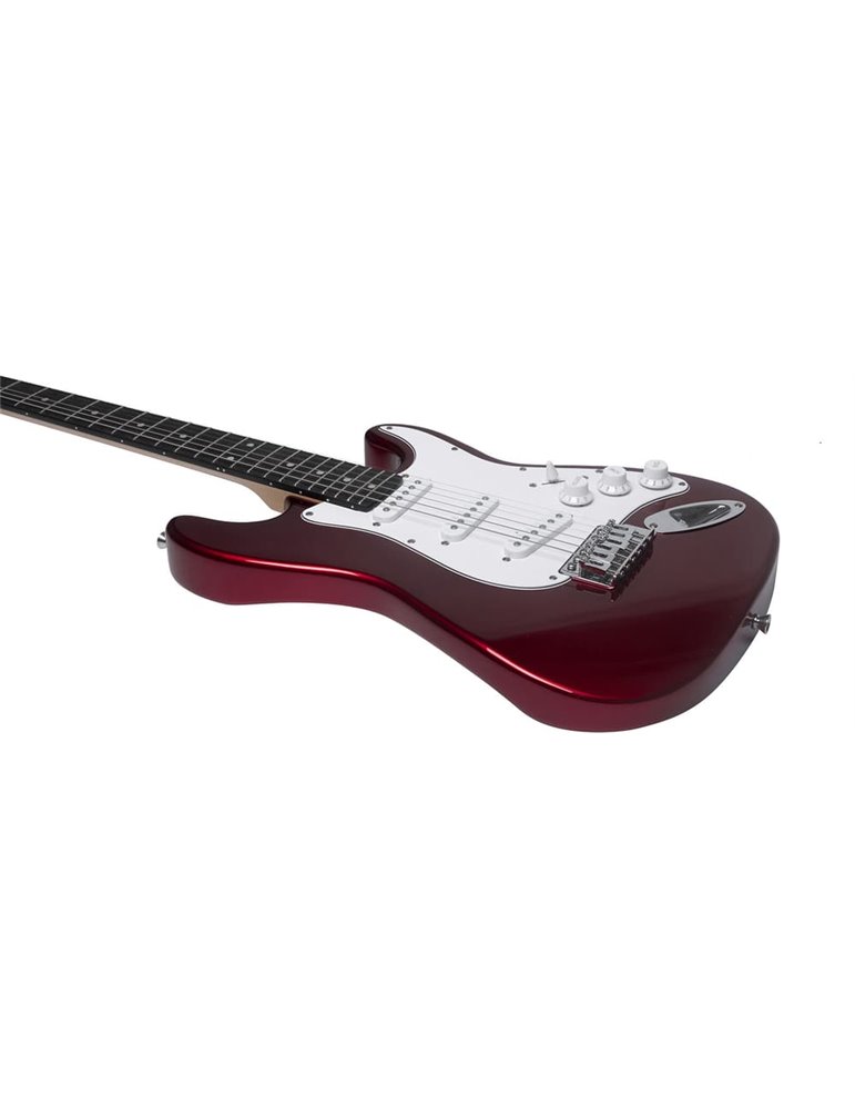 Guitarra eléctrica Eko Starter ST100 formato 3/4 tipo Strat - Roja Cromo