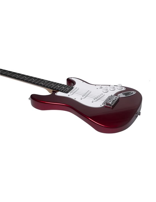 Guitarra eléctrica Eko Starter ST100 formato 3/4 tipo Strat - Roja Cromo