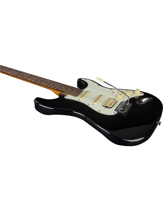 Guitarra eléctrica Eko Starter ST350 tipo Strat vintage HSS - Negra