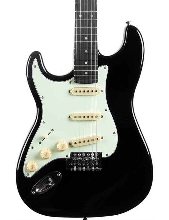 Guitarra eléctrica Eko Starter ST300 tipo Strat - Negra (zurdos)