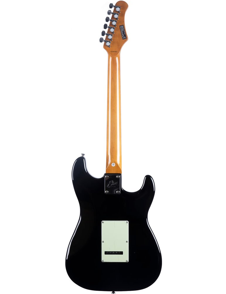 Guitarra eléctrica Eko Starter ST300 tipo Strat - Negra (zurdos)
