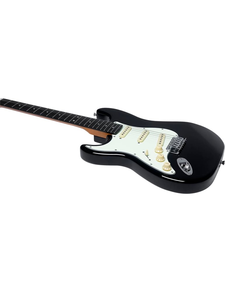 Guitarra eléctrica Eko Starter ST300 tipo Strat - Negra (zurdos)