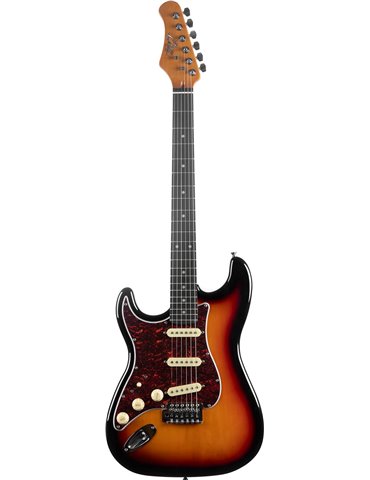 Guitarra eléctrica Eko Starter ST300 tipo Strat - Sunburst (zurdos) 2