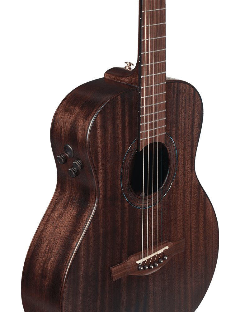 GUITARRA ACÚSTICA TRAVEL MARCOPOLO  A/E - Caoba (con funda)