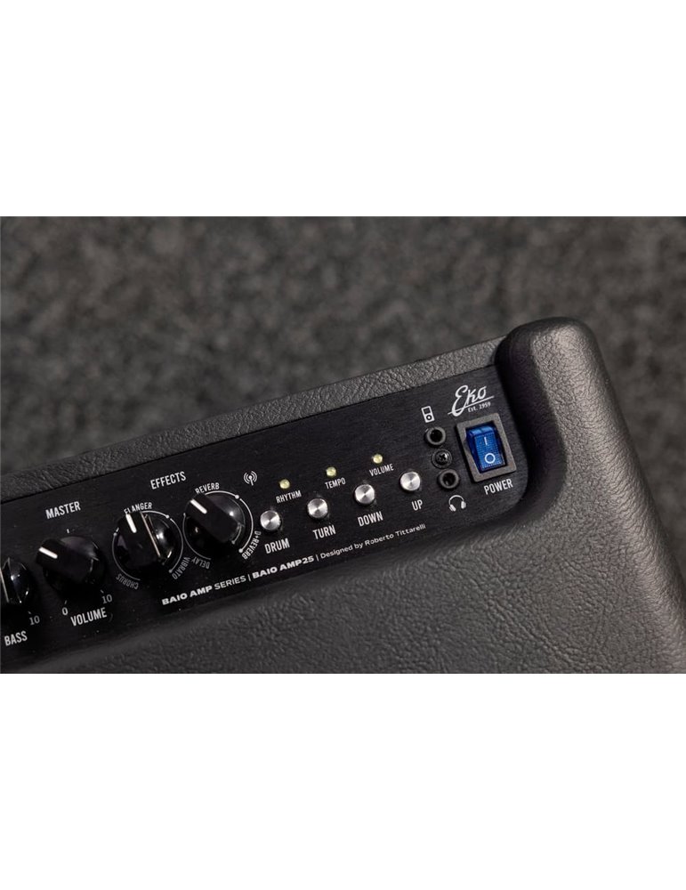 AMPLIFICADOR GUITARRA EKO PORTÁTIL BAIO BLUETOOTH/FX /INTERFACE/DRUM 2 X 5" - 25W