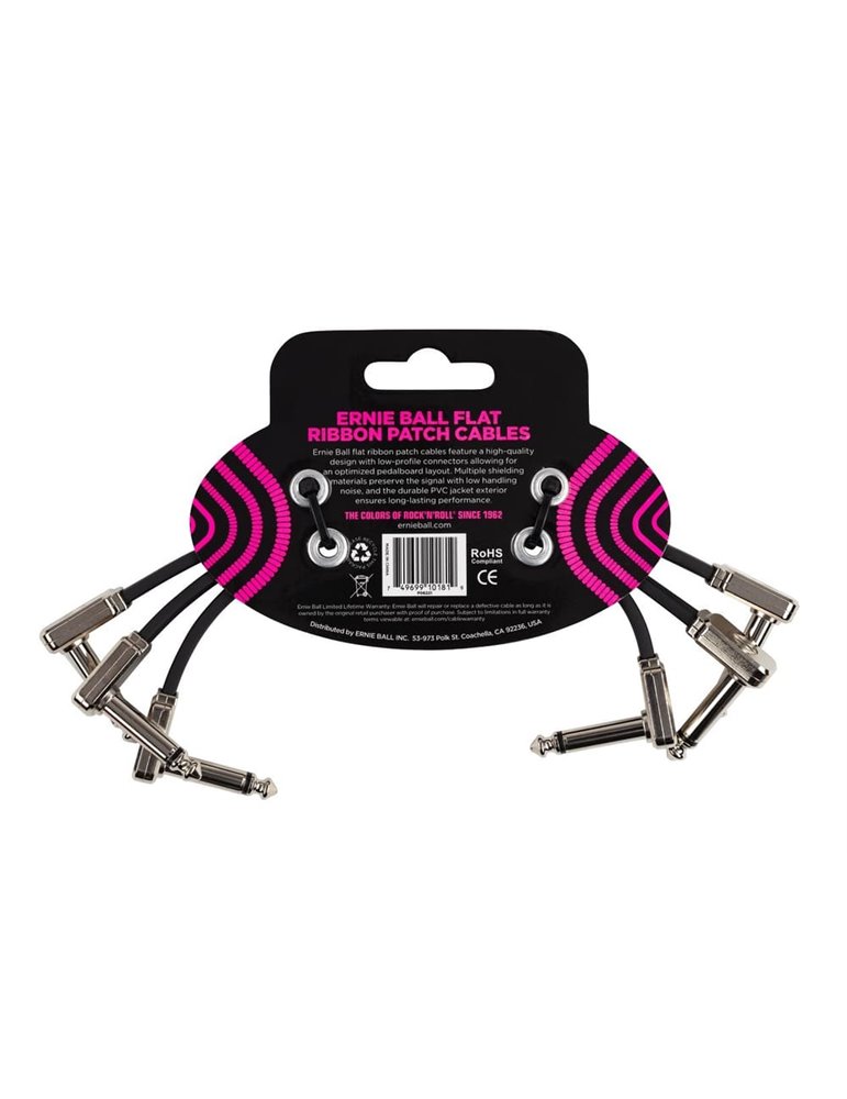 CABLE EB PACTH FLAT RIBBON 6? NEGRO - PACK 3