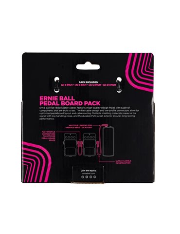 CABLE EB PATCH FLAT RIBBON PEDALERA NEGRO - MULTIPACK 2