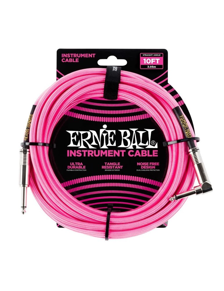 CABLE EB INSTRUMENTO TRENZADO JACK-JACK SA  2,54 m  - Rosa / Neon