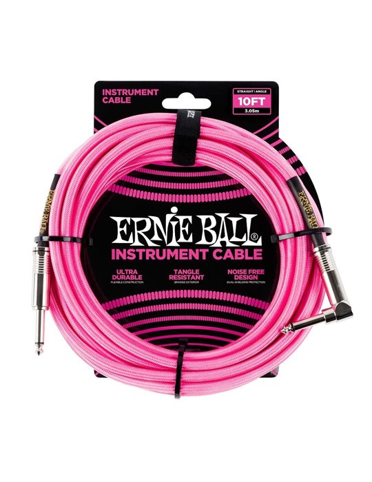CABLE EB INSTRUMENTO TRENZADO JACK-JACK SA  2,54 m  - Rosa / Neon