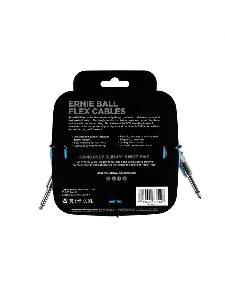 CABLE EB INSTRUMENTO FLEX JACK-JACK SS 6 m - Azul