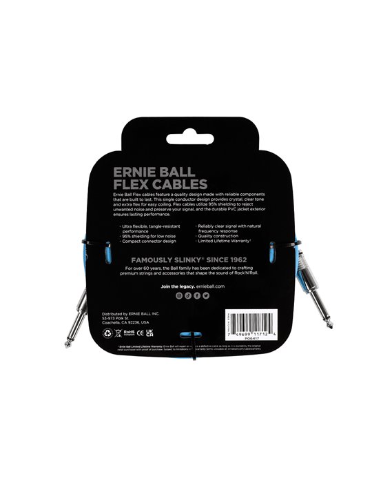 CABLE EB INSTRUMENTO FLEX JACK-JACK SS 6 m - Azul