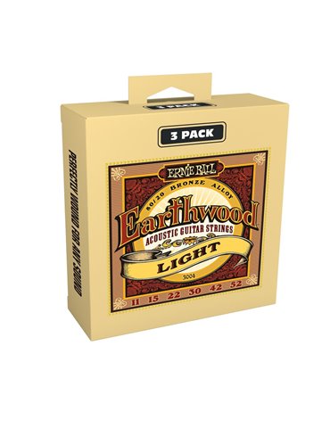 JUEGO ACÚSTICA EARTHWOOD 80/20 BRONZE LIGHT 11-52 TRIPACK (3)