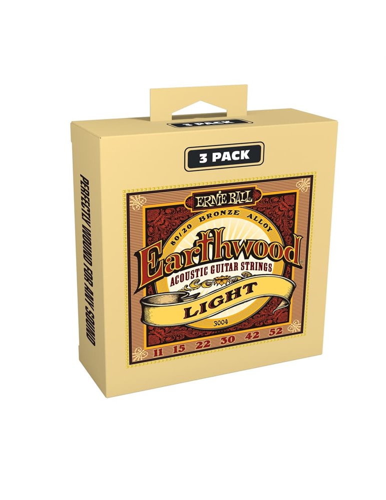 JUEGO ACÚSTICA EARTHWOOD 80/20 BRONZE LIGHT 11-52 TRIPACK (3)