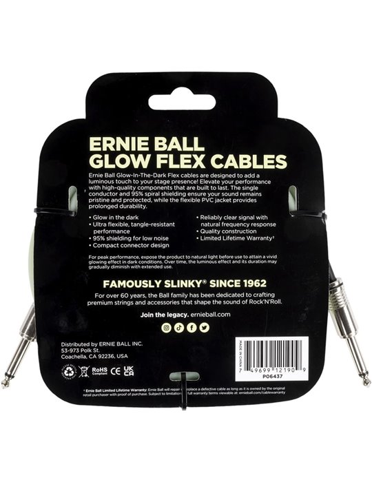CABLE EB INSTRUMENTO FLEX JACK-JACK SS 6 m - Fosforescente