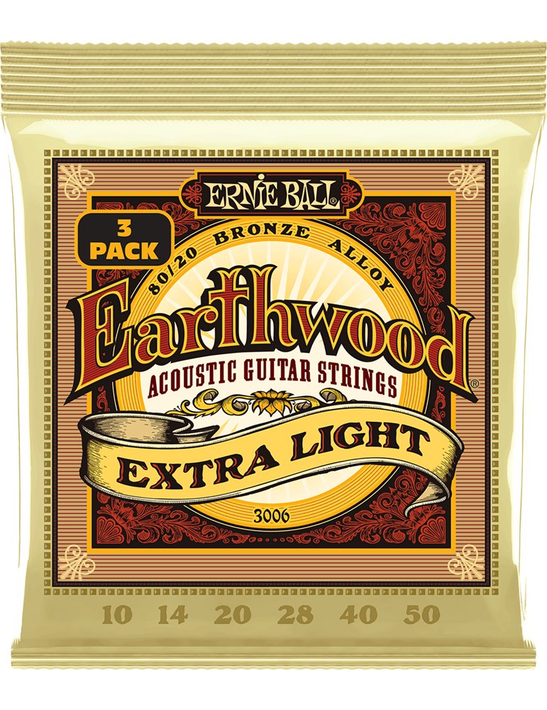 JUEGO ACÚSTICA EARTHWOOD 92/8 PHOSPHOR BZ. EXTRA LIGHT 10-50 TRIPACK (3)