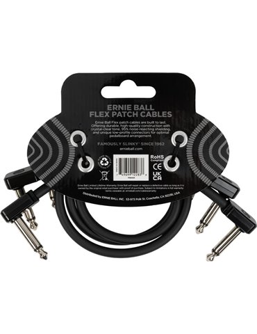 CABLE EB FLEX PATCH 12? NEGRO - PACK 3